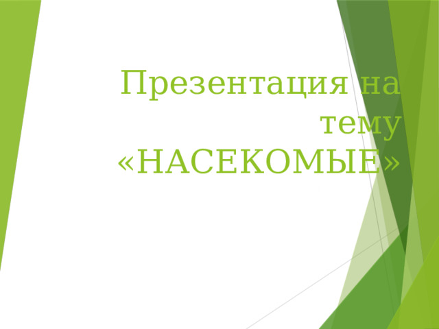 Презентация на тему «НАСЕКОМЫЕ» 