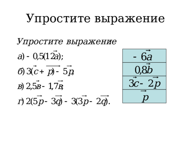 Упростите выражение  
