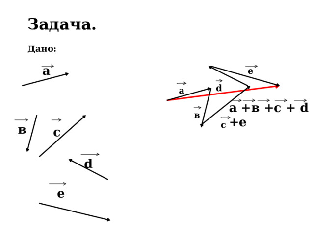 Задача.  Дано:  а e d а а +в +с + d +е в с в с d е  