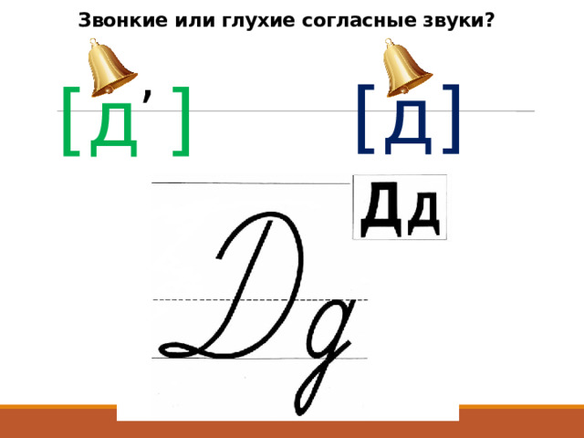 Звонкие или глухие согласные звуки? , [д] [д ] 