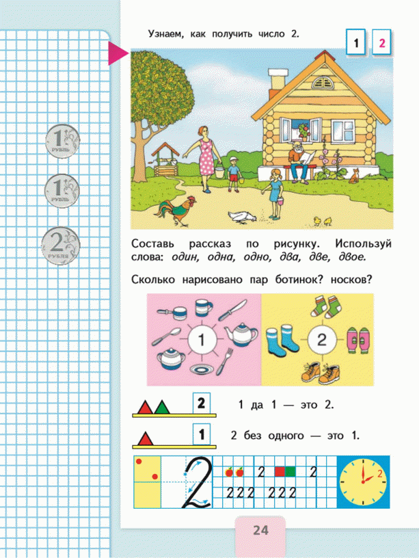 Возьмем цифра 2. Учебник Моро математика 1 класс стр 24. Учебник по математике школа России 1 класс 1. Математика 1 класс стр 24 учебник. Страницы учебника Моро 1 класс.