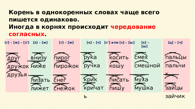 Происходит корень