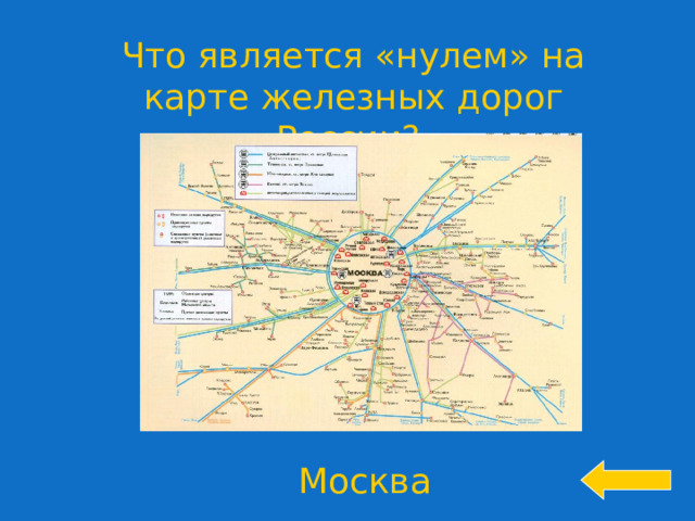 Что является «нулем» на карте железных дорог России? Москва 