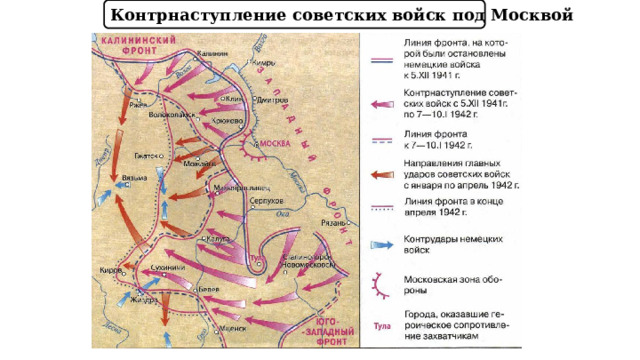 Контрнаступление советских войск карта