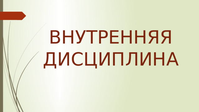 ВНУТРЕННЯЯ ДИСЦИПЛИНА 