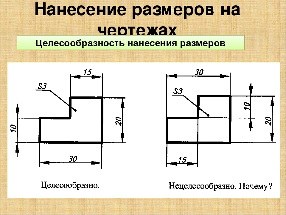 Нанесение размера на чертеже