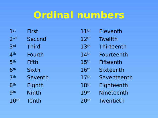 Numbers Th 5 класс, модуль 3