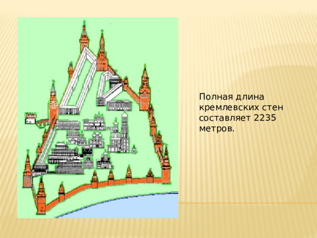 Полная длина кремлевских стен составляет 2235 метров. 