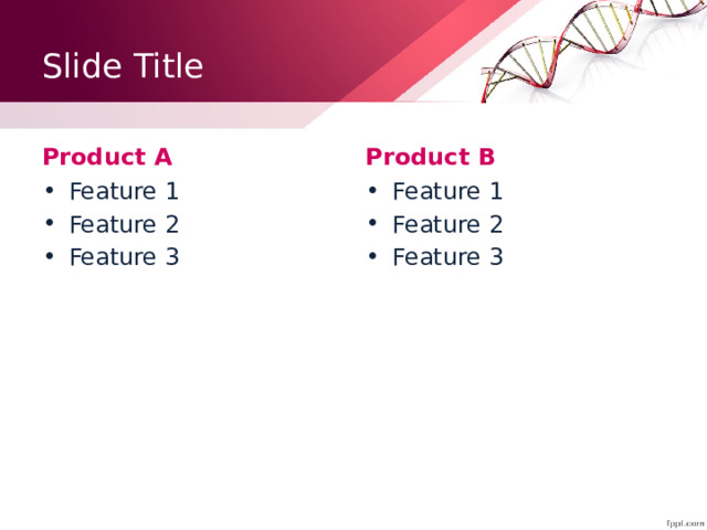 Slide Title Product A Product B Feature 1 Feature 2 Feature 3 Feature 1 Feature 2 Feature 3 