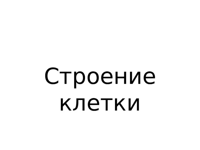 Строение клетки 