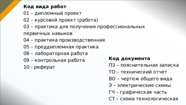 Цифровой код: Рассмотрим структуру цифрового кода.  