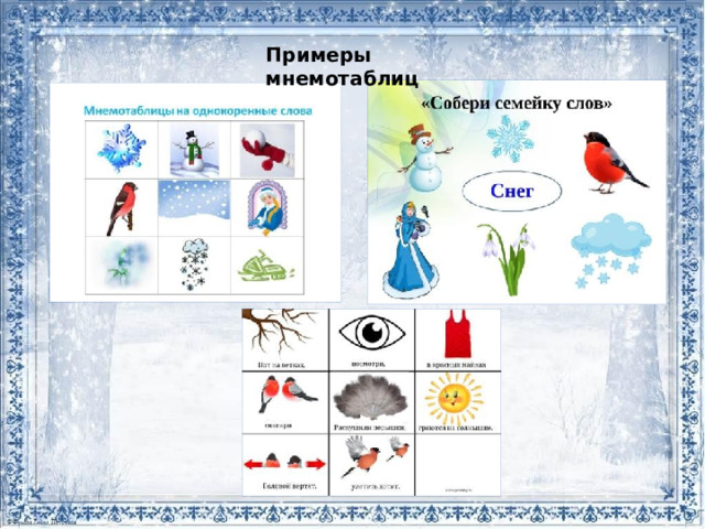 Примеры мнемотаблиц 