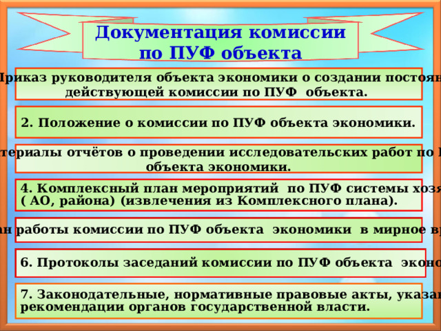 Комиссия пуф образец. Документация комиссии по пуф. План работы комиссии пуф. Организационные мероприятия по пуф объекта экономики. План работы комиссии по пуф на год организации образец.