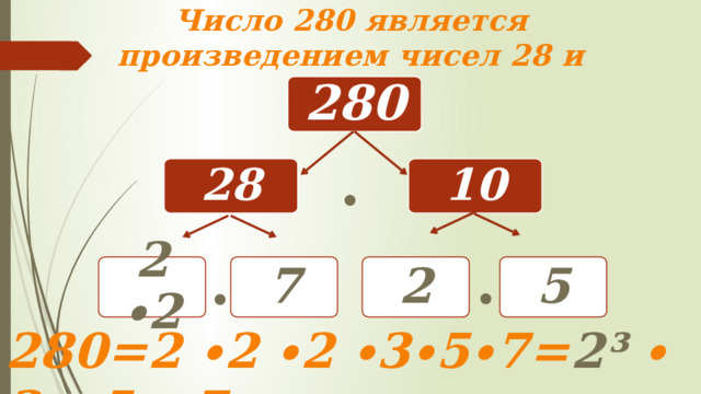 Делители числа 280