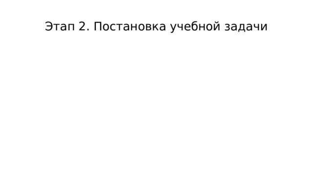 Этап 2. Постановка учебной задачи 