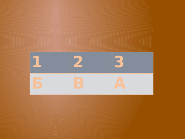 1 2 Б 3 В А 