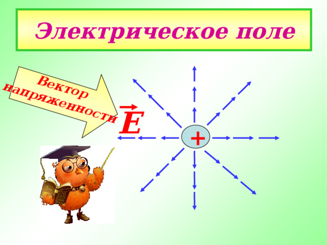 Вектор  напряженности  Электрическое поле Е + 