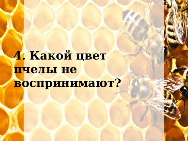 4. Какой цвет пчелы не воспринимают?  