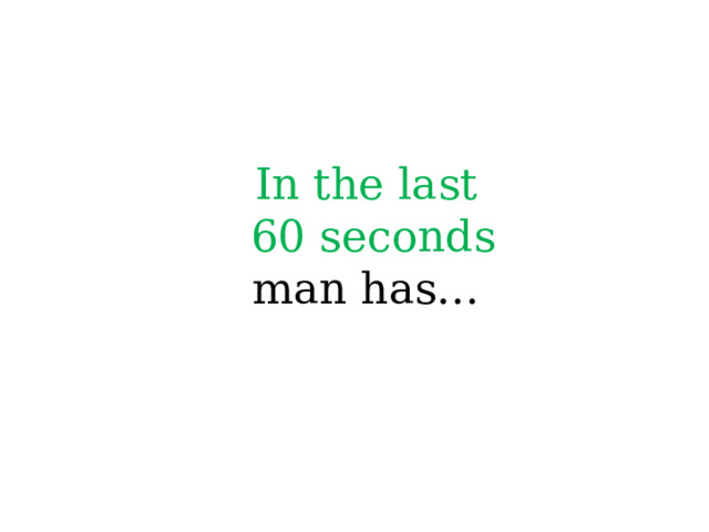 In the last  60 seconds  man has…  