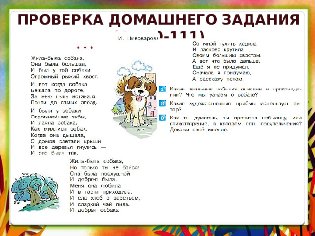 Проверка домашнего задания (с.110-111) 