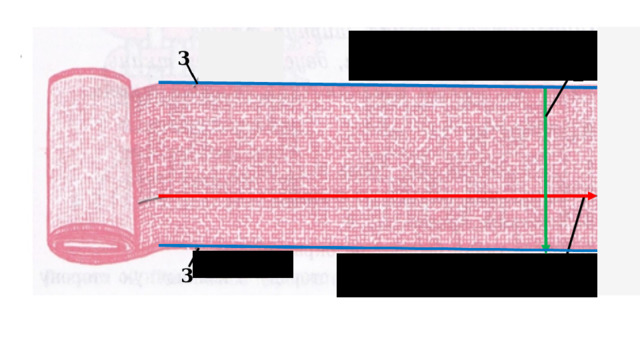 1 3 2 Повторение пройденного материала. Вопрос: какие нити различают в ткани? Ответ: в ткани различают долевые (1), поперечные (2) нити и кромку (3). 3  