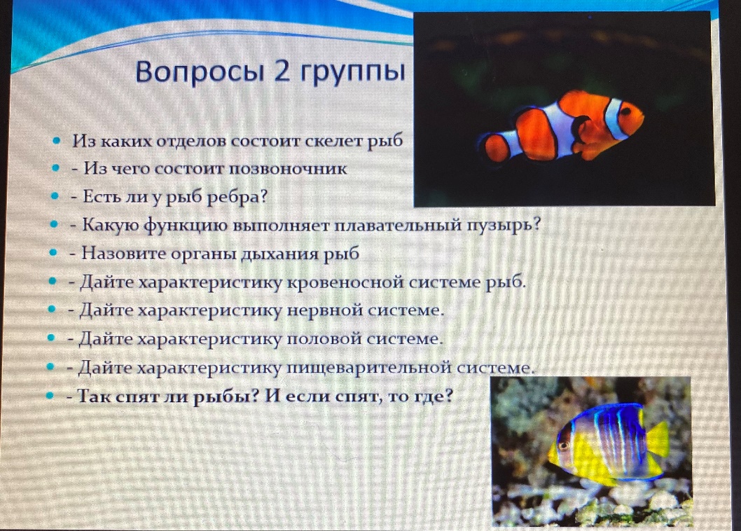 Современный метапредметный урок» Конспект урока биологии в 7 классе по теме  «Внешнее и внутреннее строение рыб»