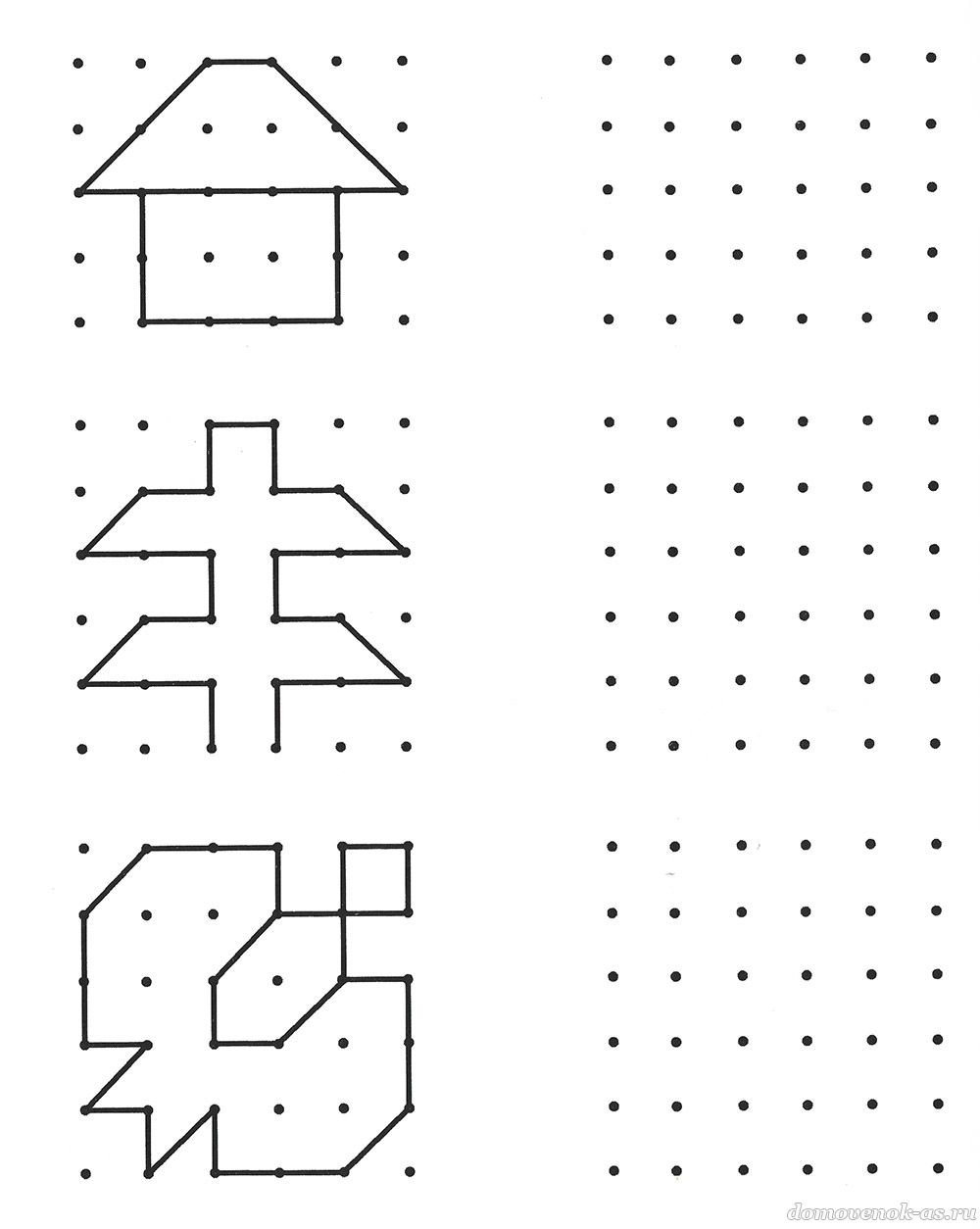 Повтори По Точкам: Распечатай Для Детей 7 Лет