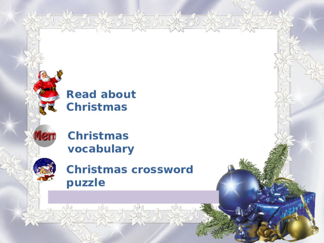 Read about Christmas Christmas vocabulary Christmas crossword puzzle 