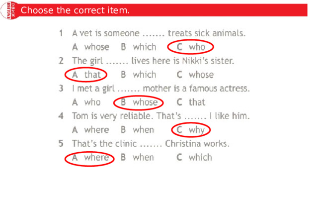 Choose the correct item. 