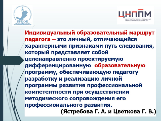 Индивидуального образовательного маршрута педагогического работника