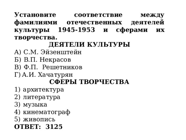 Деятели культуры 1945 1953