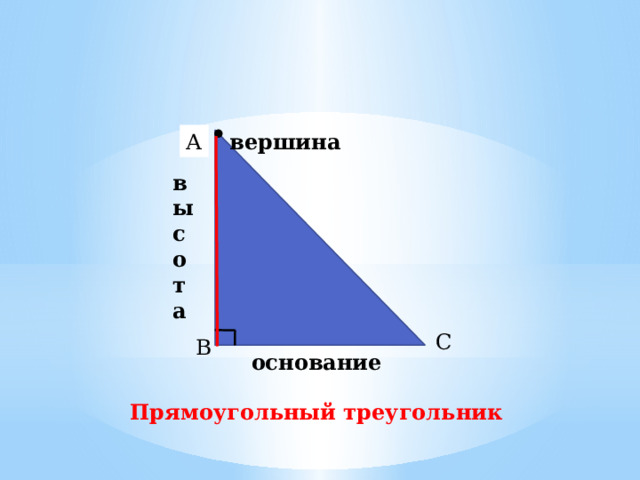 Высота в прямоугольном треугольнике рисунок