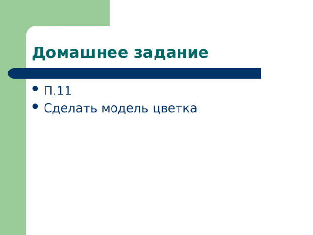 Домашнее задание П.11 Сделать модель цветка 