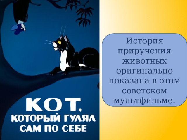 История приручения животных оригинально показана в этом советском мультфильме. 