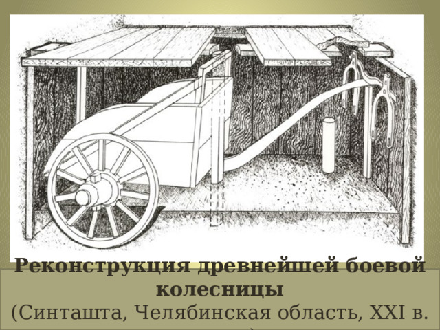 Реконструкция древнейшей боевой колесницы (Синташта, Челябинская область, XXI в. до н.э.) 