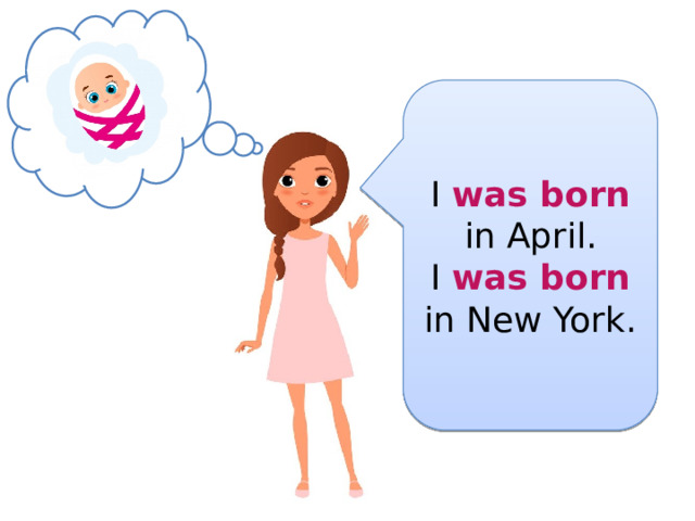 I was born in April. I was born in New York. 
