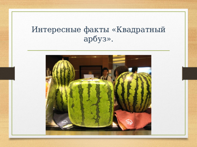 Интересные факты «Квадратный арбуз». 
