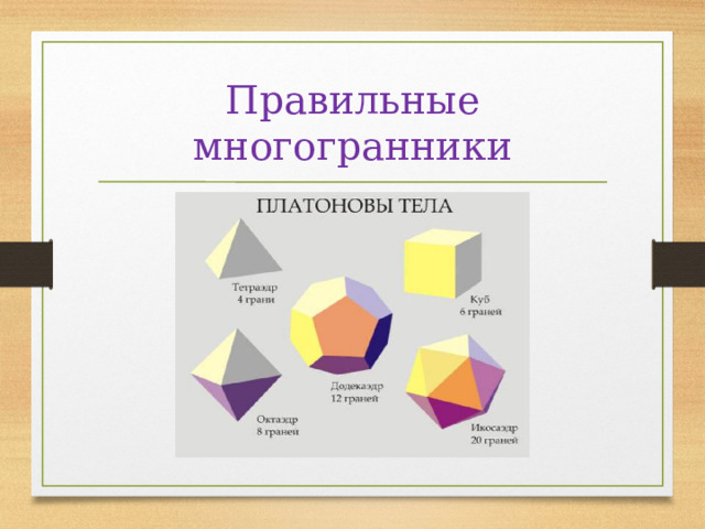Правильные многогранники 