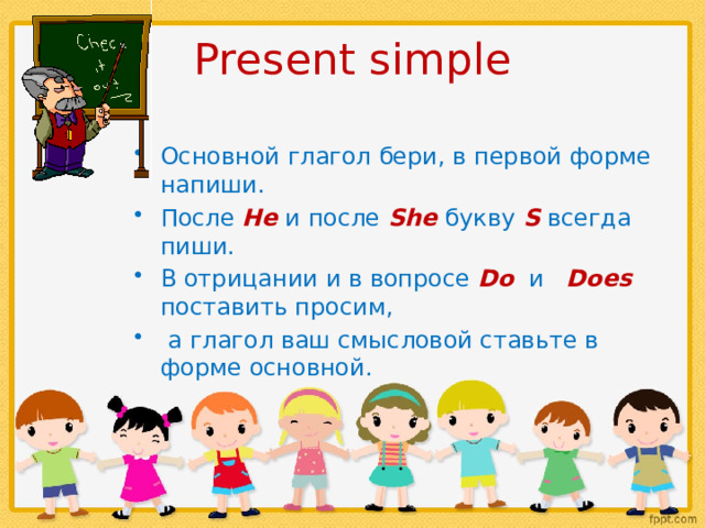 Present simple для детей объяснение в картинках