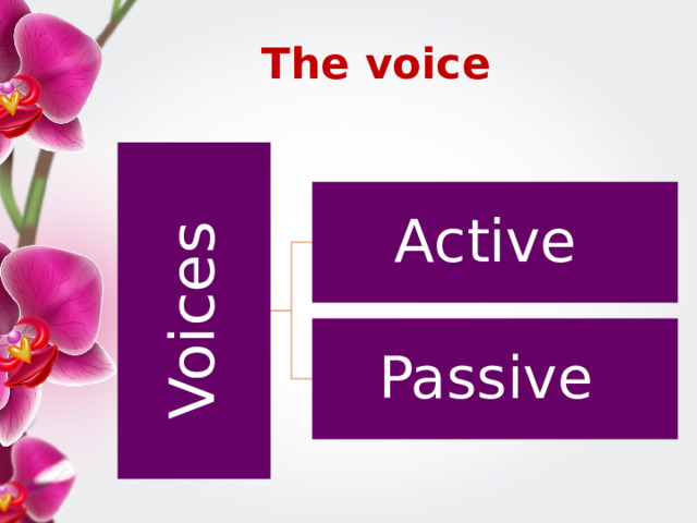Voices The voice Active Passive 4 