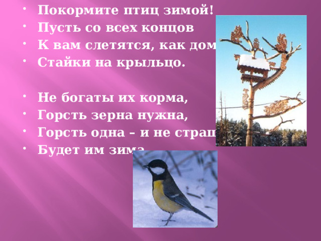 Как зимой помочь птицам презентация 1. Как зимуют птички. Какие бывают зимние птицы.