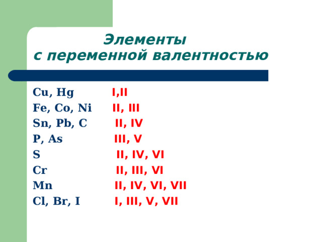 Валентность fe2