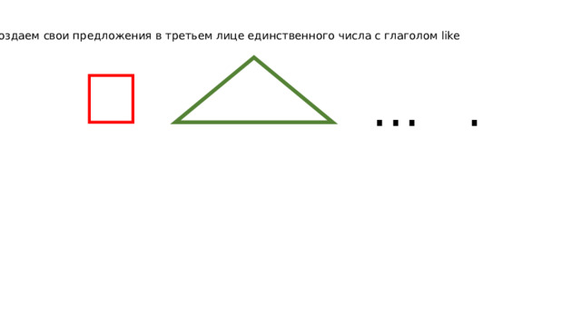 Создаем свои предложения в третьем лице единственного числа с глаголом like … . 