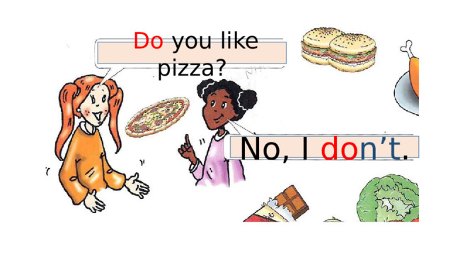  Do you like pizza? No, I do n’t . 
