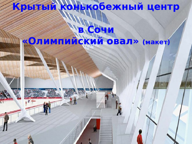 Крытый конькобежный центр  в Сочи  «Олимпийский овал» (макет) 