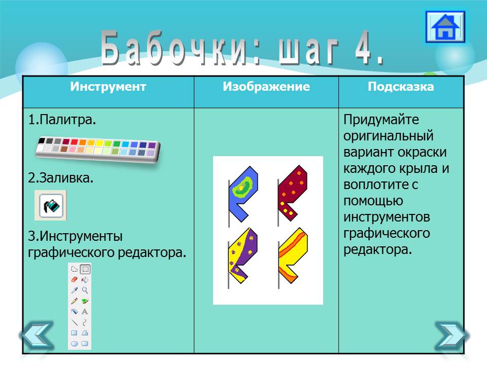 Создавать рисунок в графическом редакторе можно с помощью инструментов