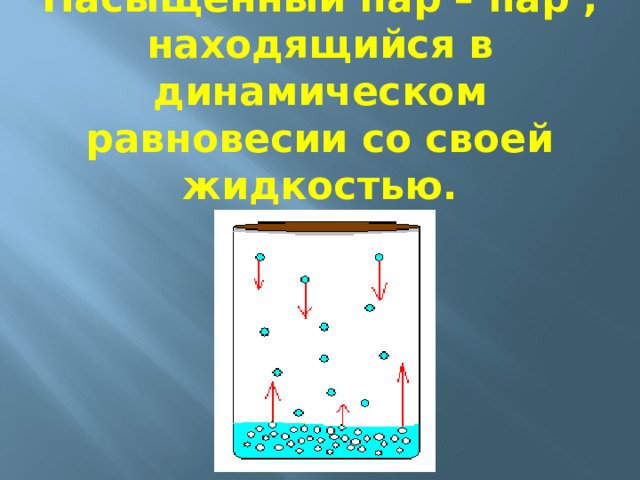 Испарение физика 8 класс. Испарение насыщенный и ненасыщенный пар. Динамическое равновесие это в физике.