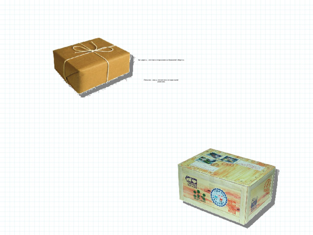    Бандероль – почтовое отправление в бумажной обёртке.            Посылка – вещь, посланная в специальной  упаковке.     