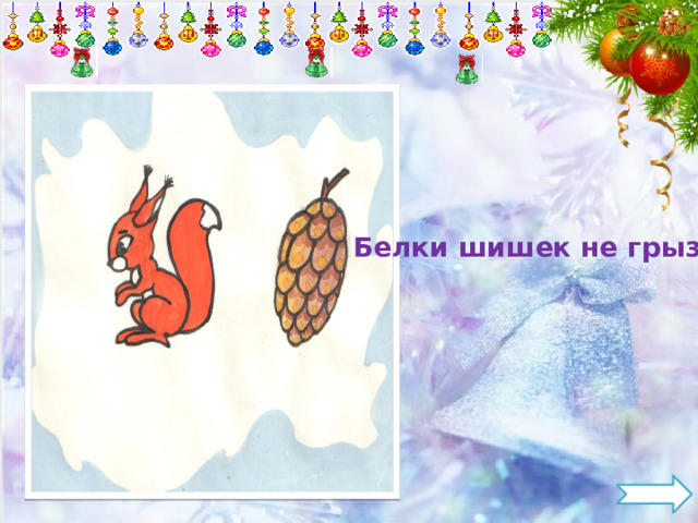 Белки шишек не грызут. 