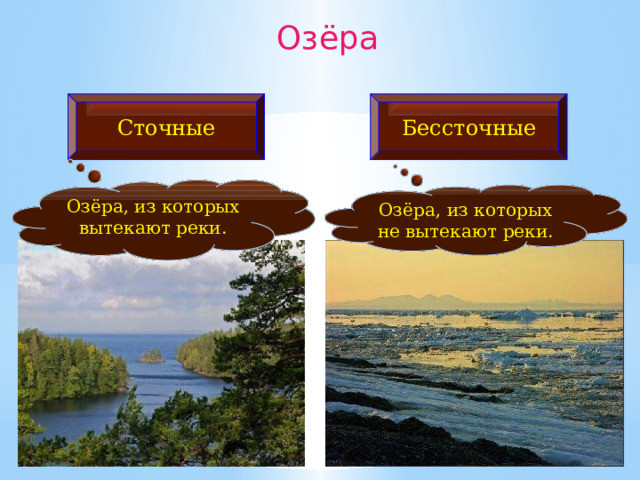 Сточные и бессточные озера